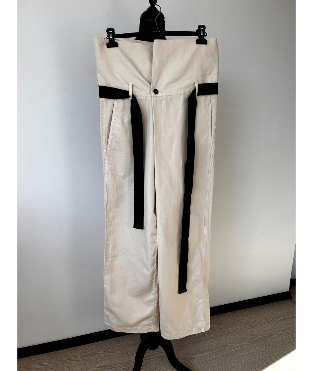 BRUNELLO CUCINELLI Бежевые хлопковые прямые джинсы, фото 4