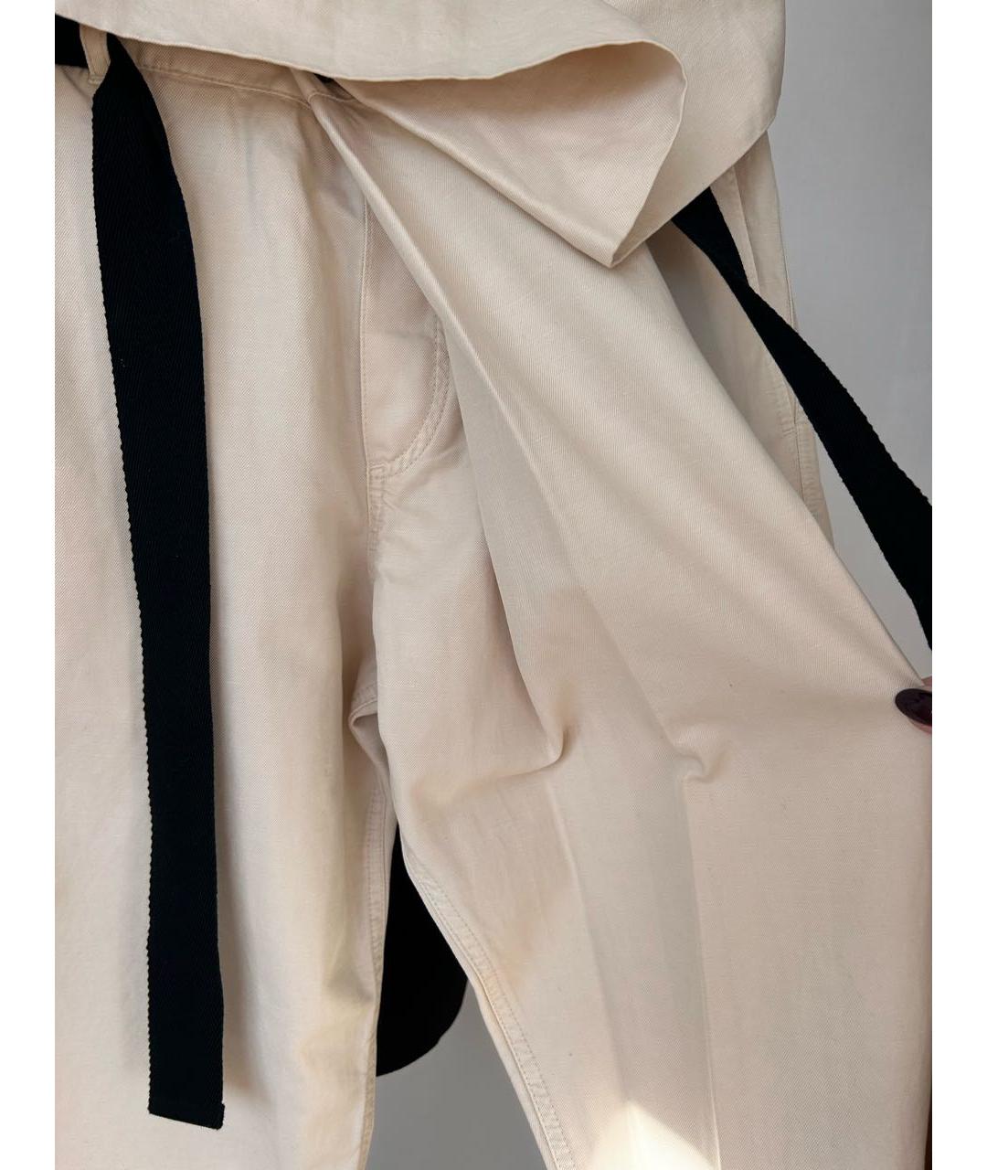 BRUNELLO CUCINELLI Бежевые хлопковые прямые джинсы, фото 5