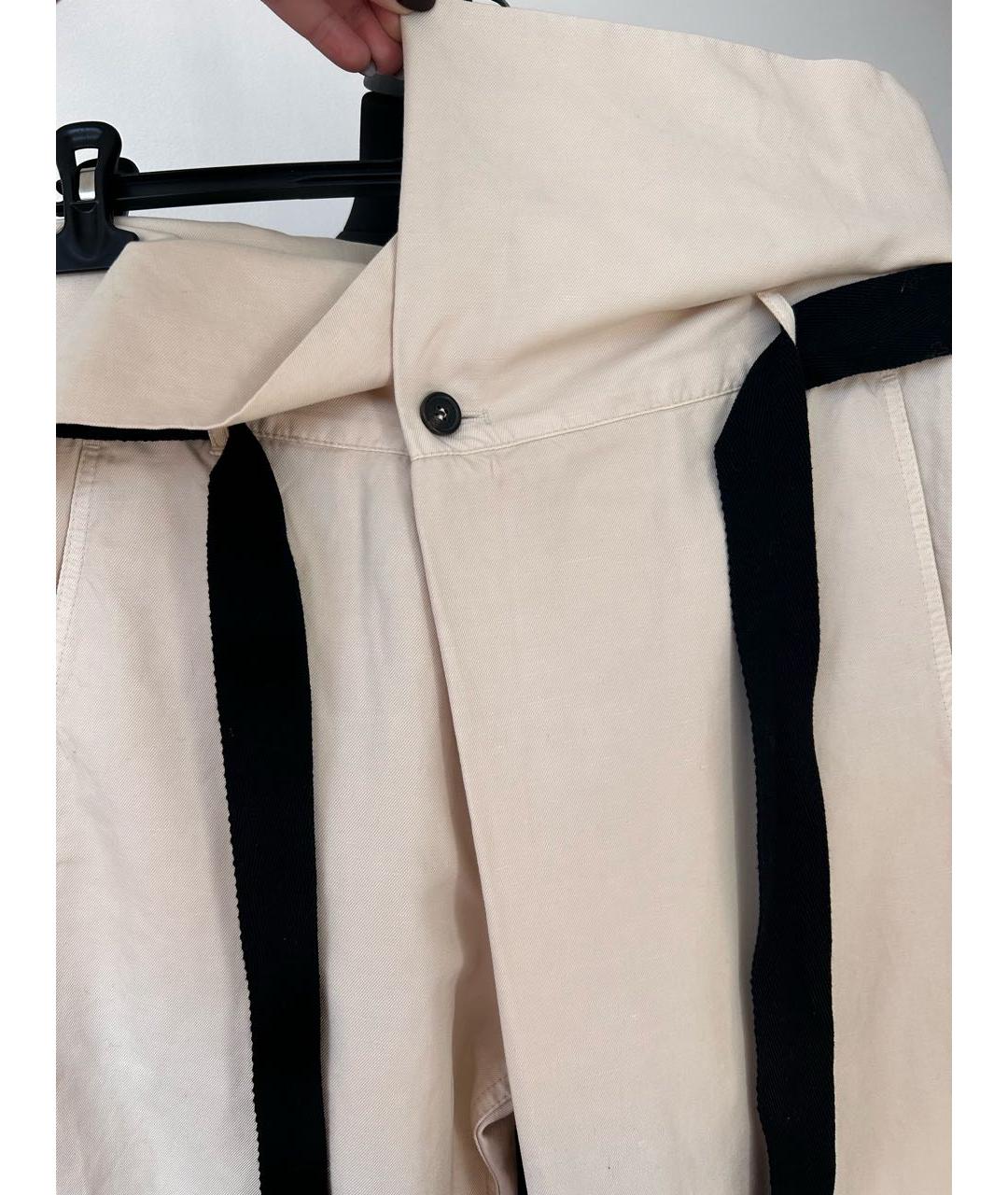 BRUNELLO CUCINELLI Бежевые хлопковые прямые джинсы, фото 6