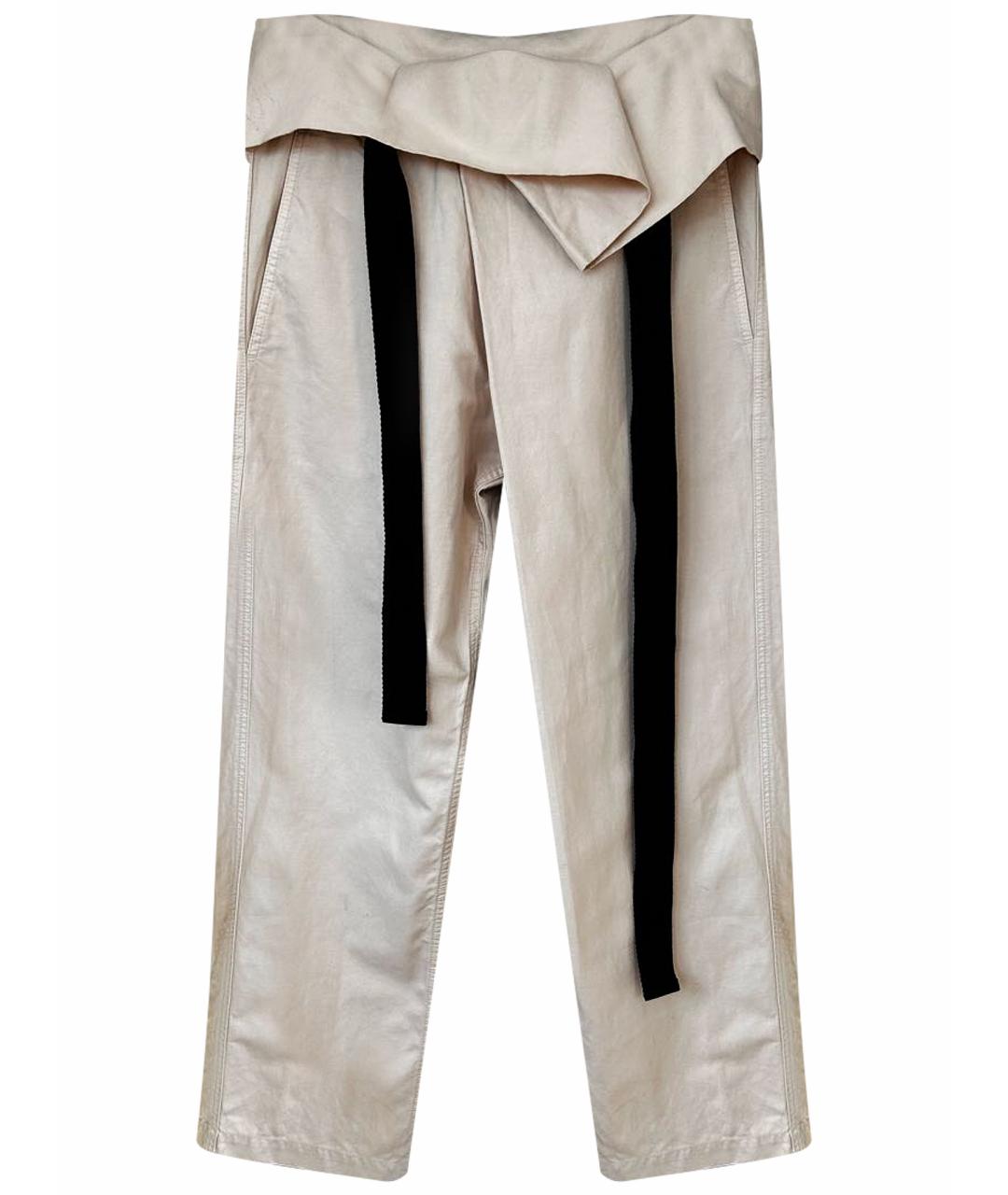 BRUNELLO CUCINELLI Бежевые хлопковые прямые джинсы, фото 1