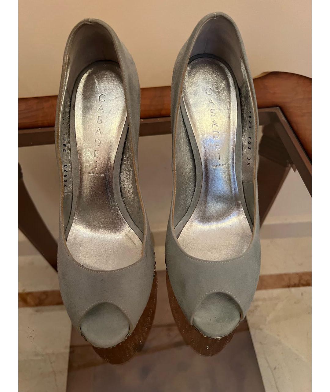 CASADEI Салатовые замшевые туфли, фото 5