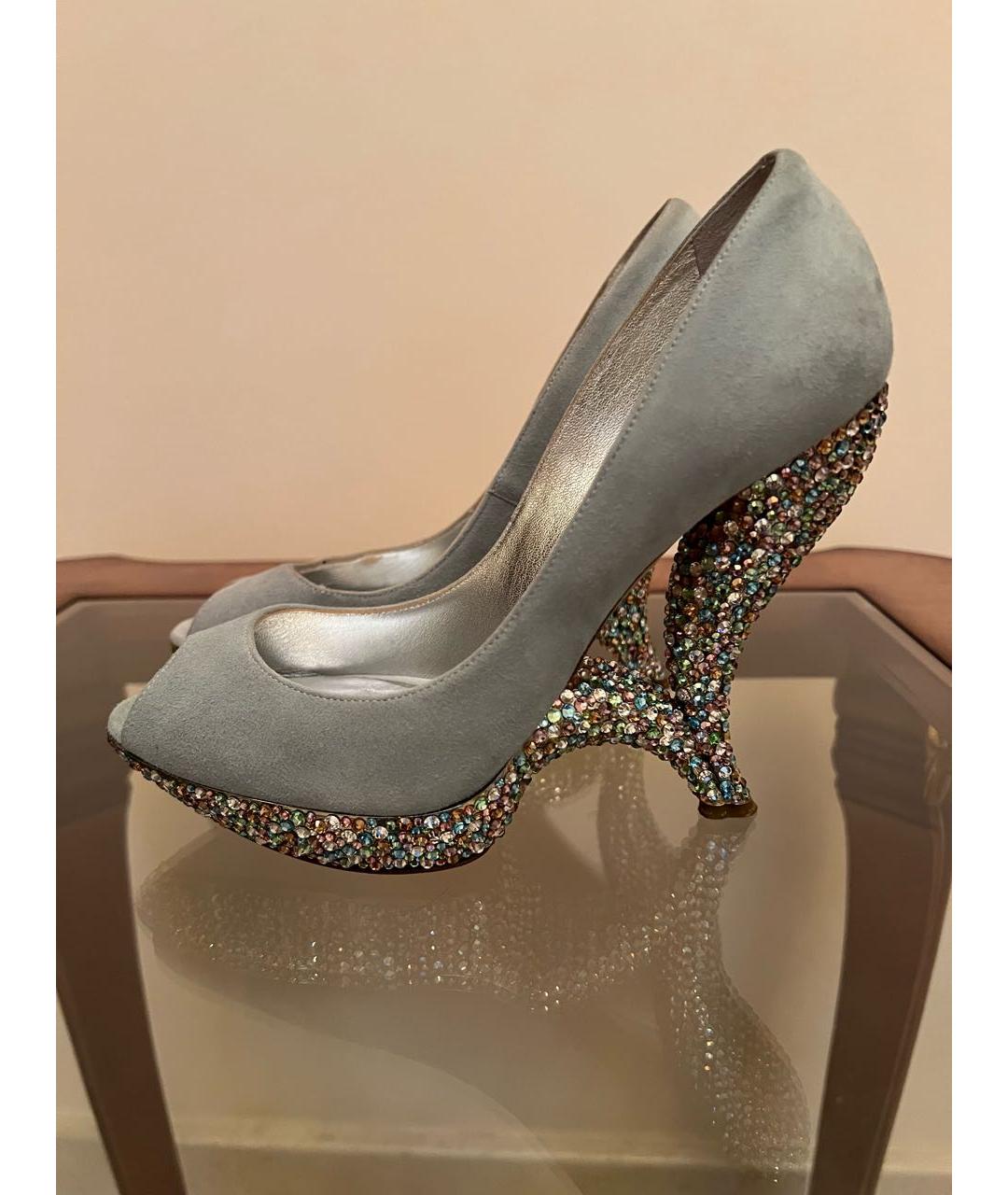 CASADEI Салатовые замшевые туфли, фото 2