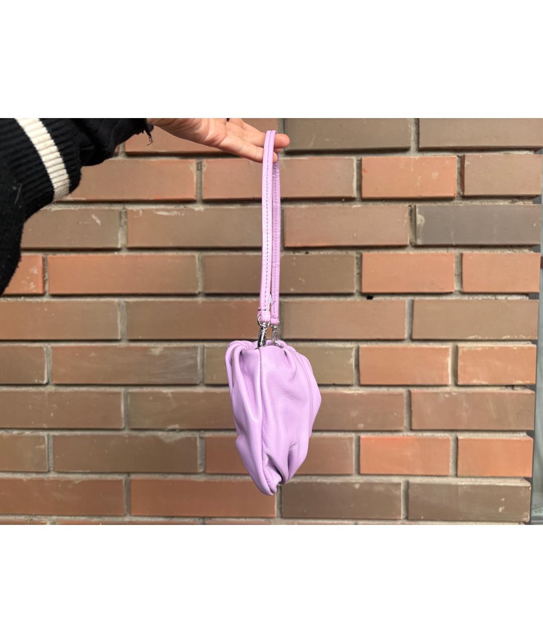 STAUD Фиолетовая кожаная сумка с короткими ручками, фото 2