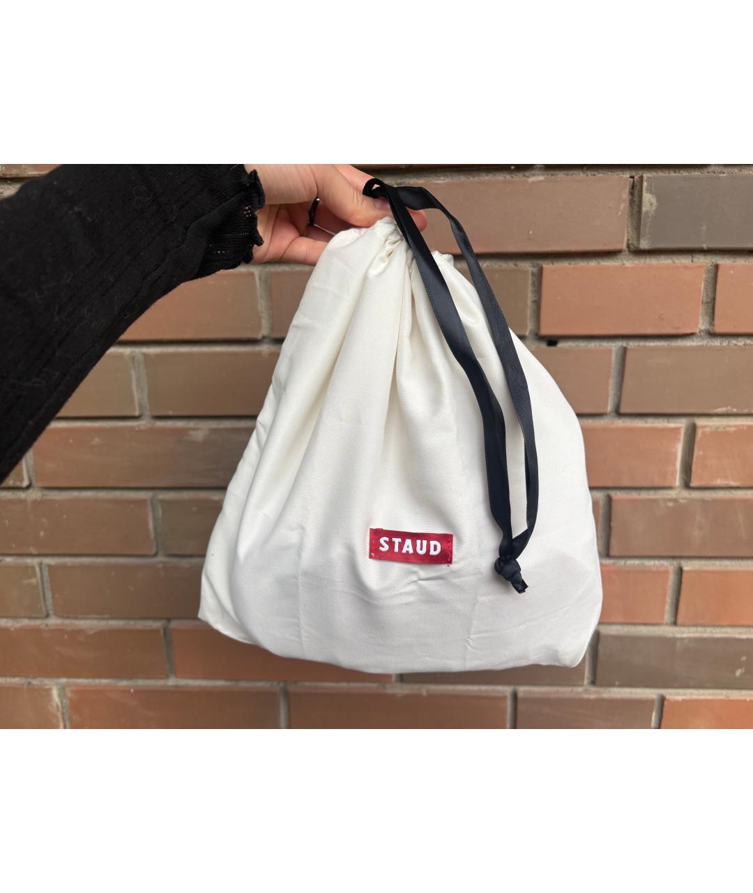 STAUD Фиолетовая кожаная сумка с короткими ручками, фото 3