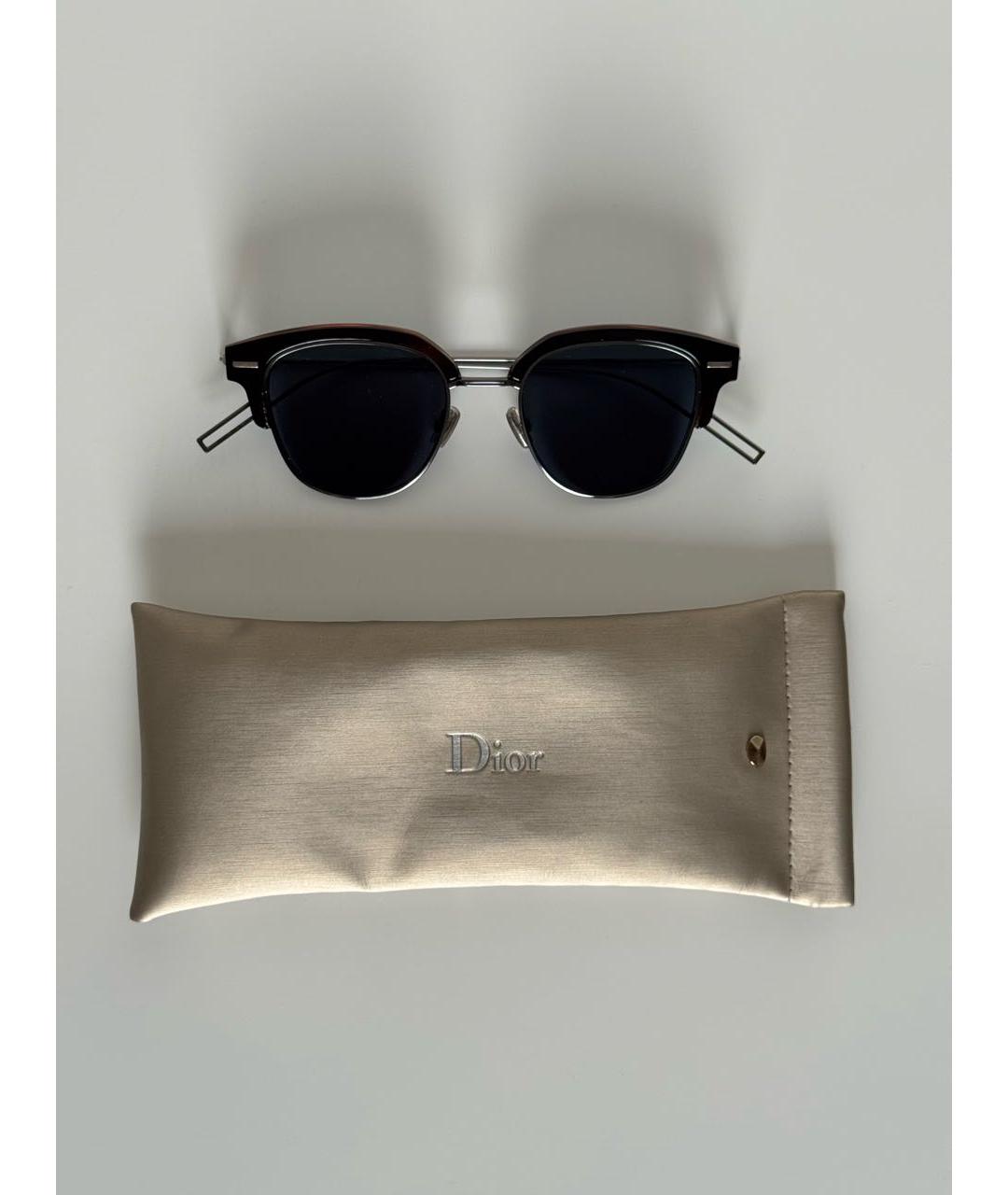 CHRISTIAN DIOR Антрацитовые металлические солнцезащитные очки, фото 4