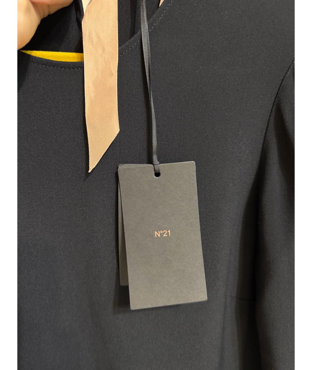 NO. 21 Черное вискозное повседневное платье, фото 7