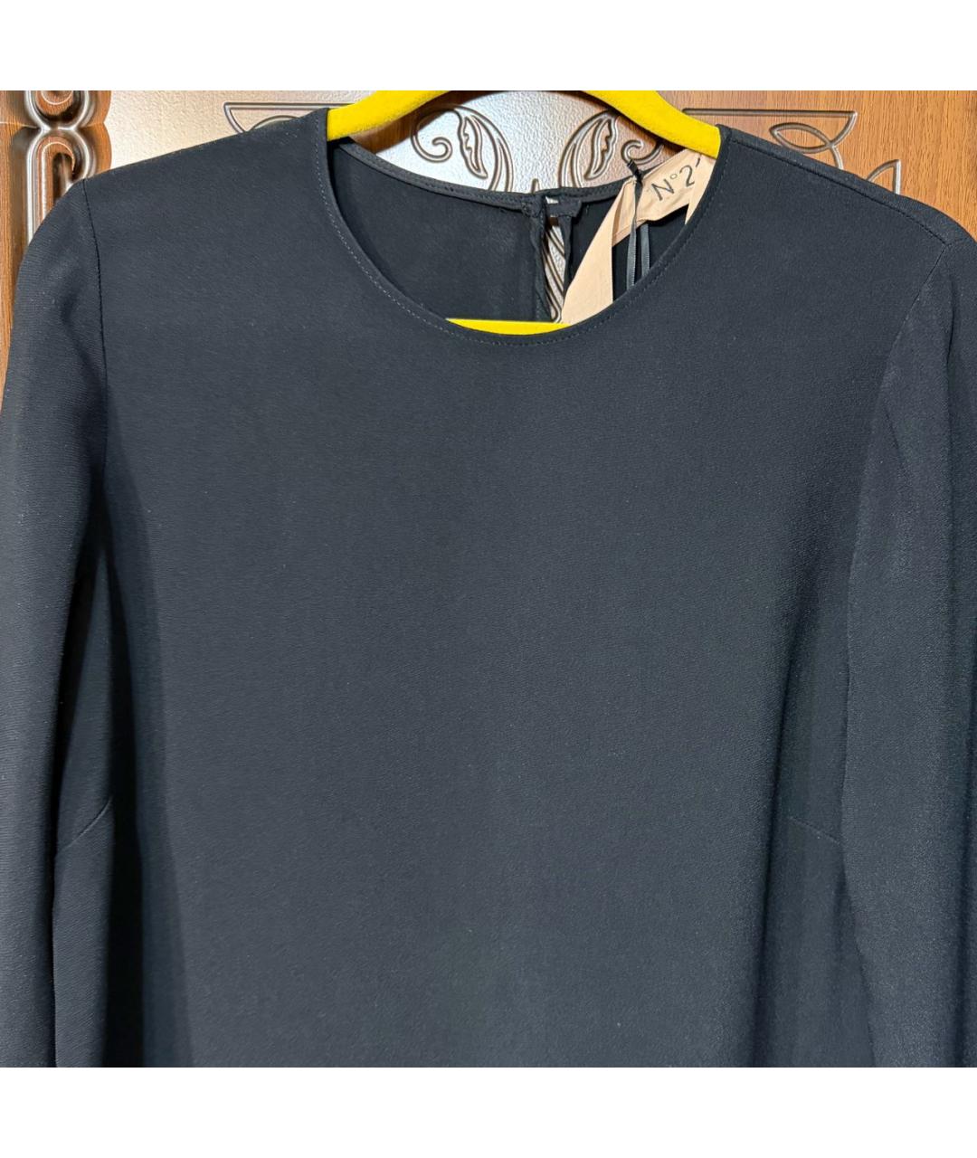 NO. 21 Черное вискозное повседневное платье, фото 3