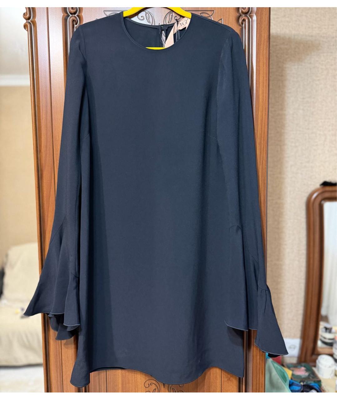 NO. 21 Черное вискозное повседневное платье, фото 9