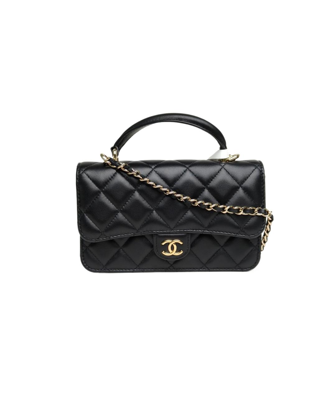 CHANEL Черная кожаная сумка через плечо, фото 9