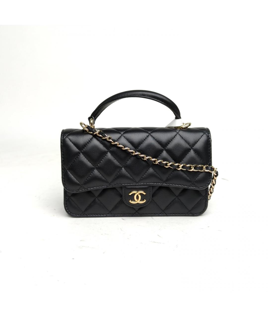 CHANEL Черная кожаная сумка через плечо, фото 2