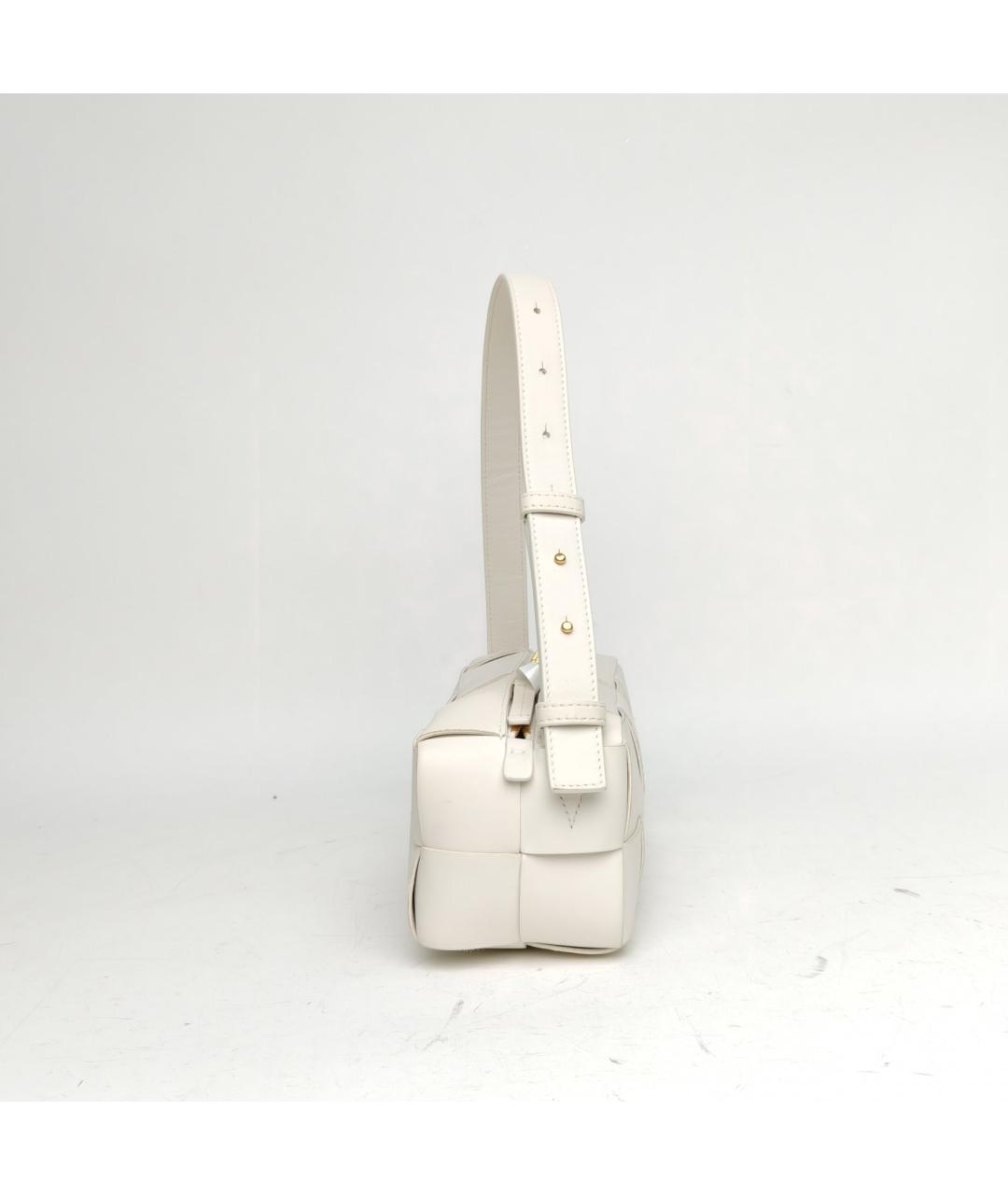 BOTTEGA VENETA Белая кожаная сумка через плечо, фото 5