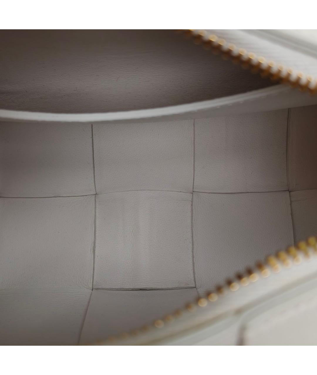 BOTTEGA VENETA Белая кожаная сумка через плечо, фото 7