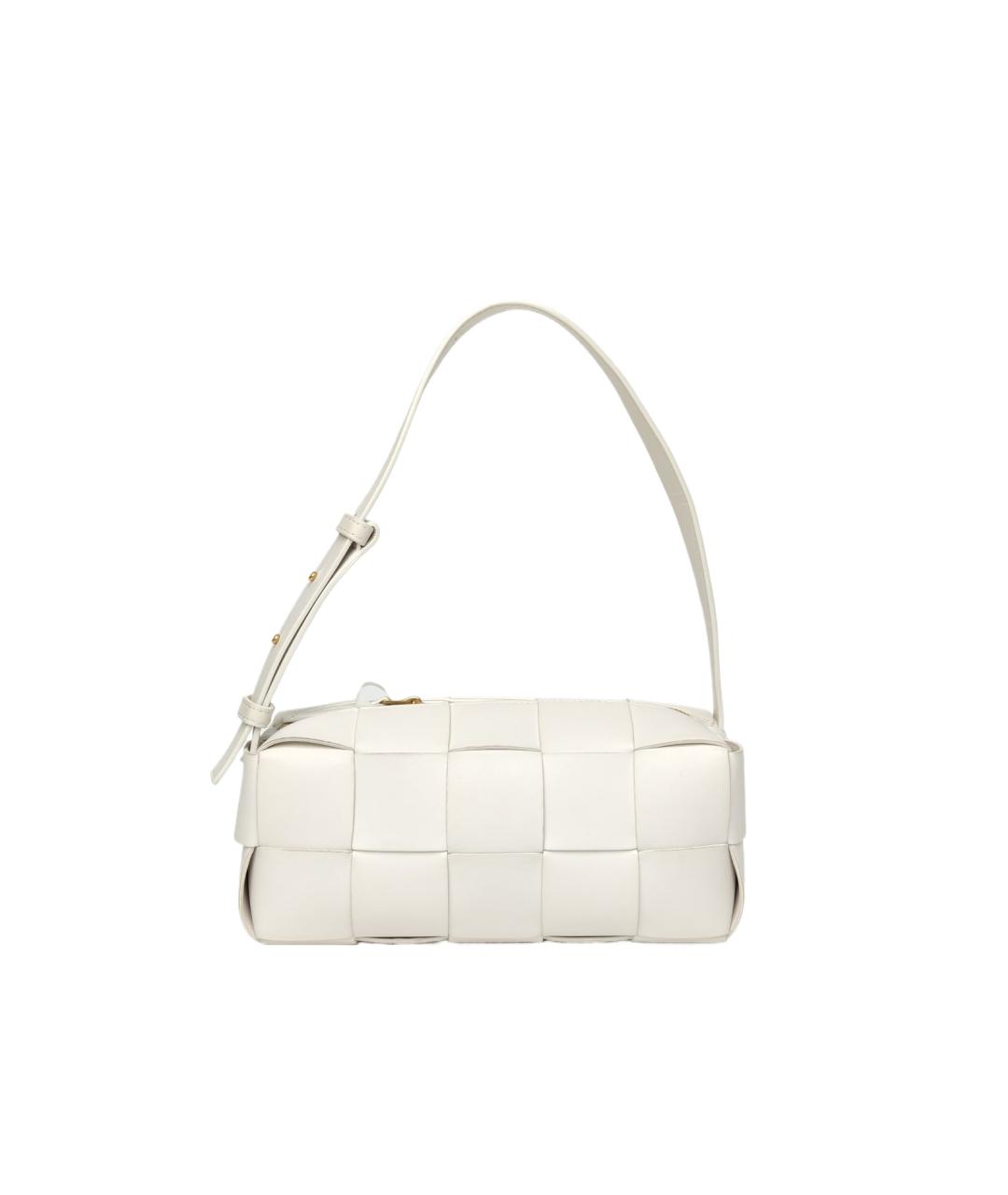 BOTTEGA VENETA Белая кожаная сумка через плечо, фото 10
