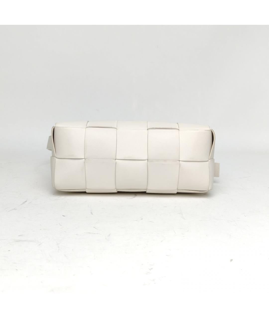 BOTTEGA VENETA Белая кожаная сумка через плечо, фото 6