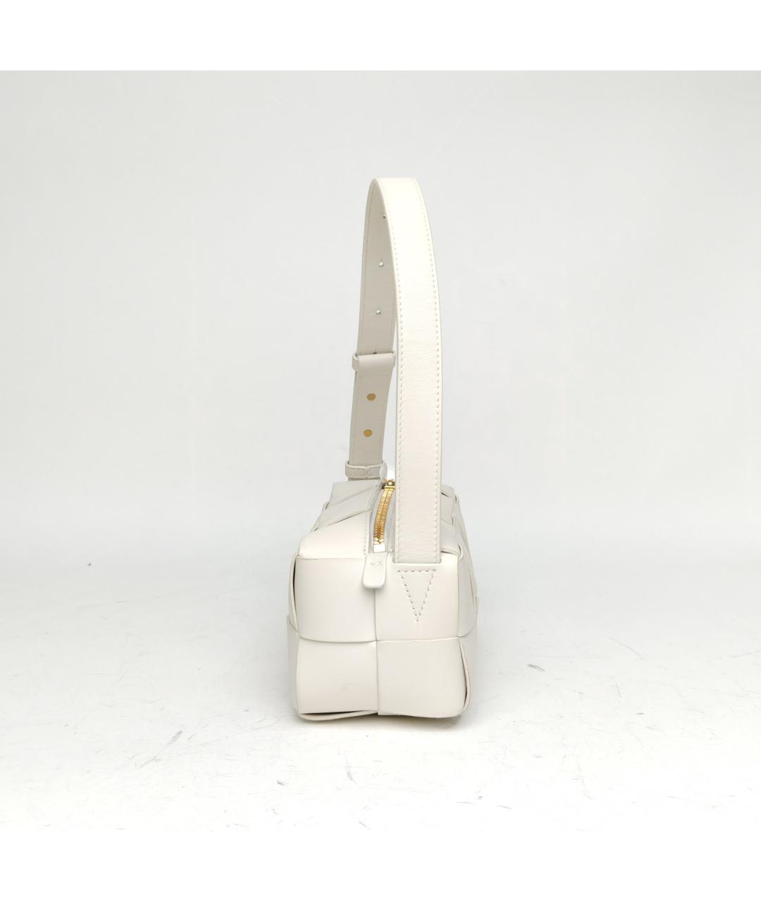 BOTTEGA VENETA Белая кожаная сумка через плечо, фото 3