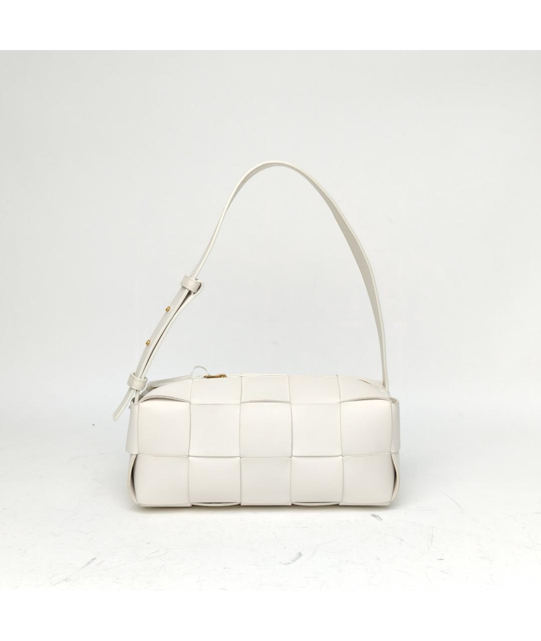 BOTTEGA VENETA Белая кожаная сумка через плечо, фото 2