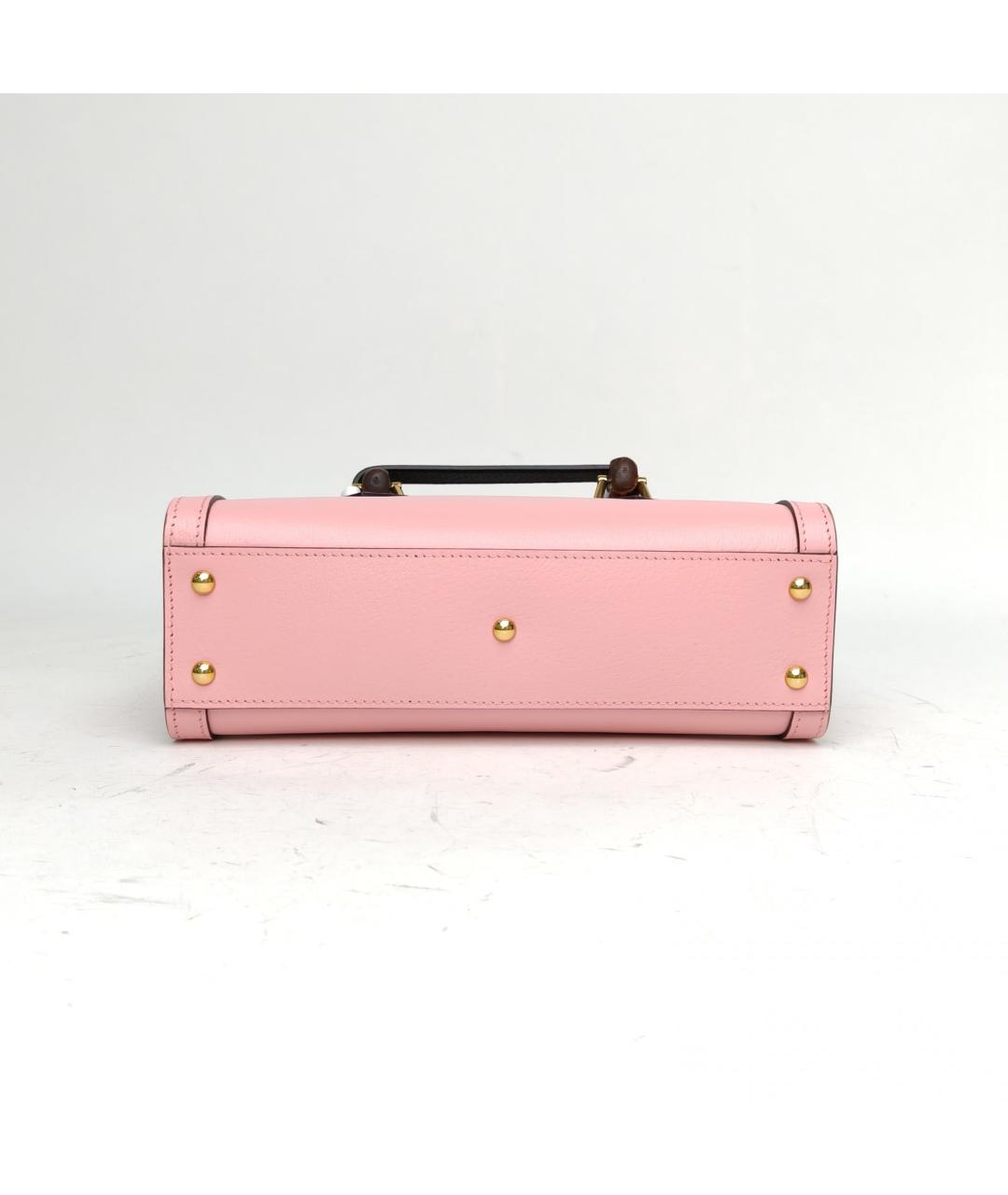 GUCCI Розовая кожаная сумка через плечо, фото 6
