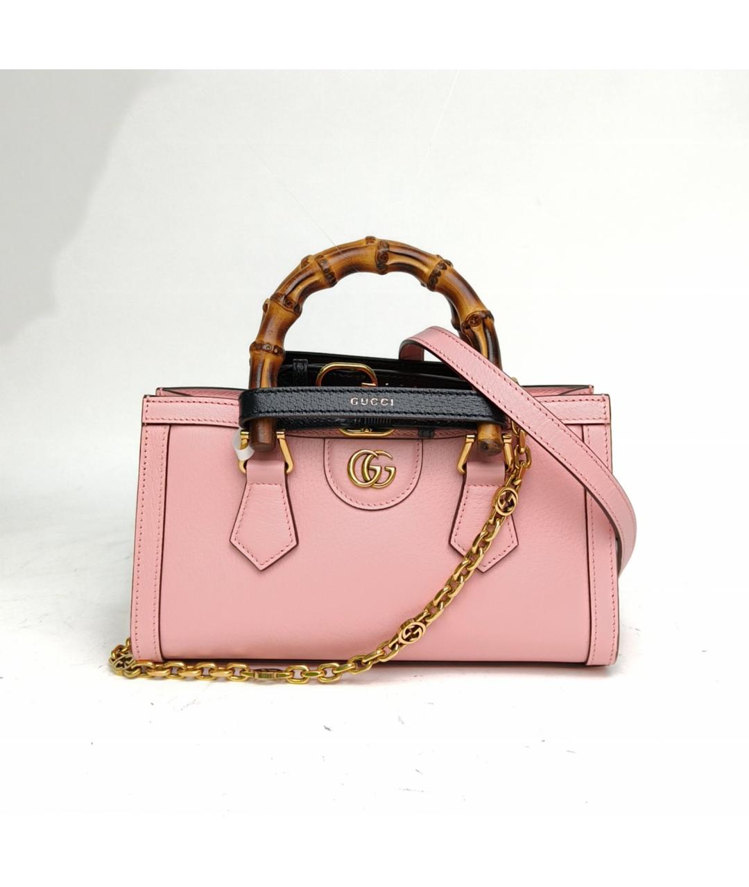 GUCCI Розовая кожаная сумка через плечо, фото 2