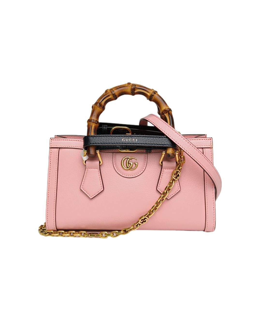 GUCCI Розовая кожаная сумка через плечо, фото 10