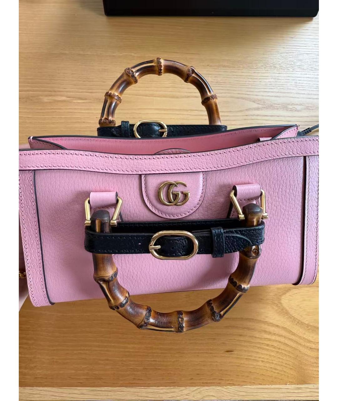 GUCCI Розовая кожаная сумка через плечо, фото 9