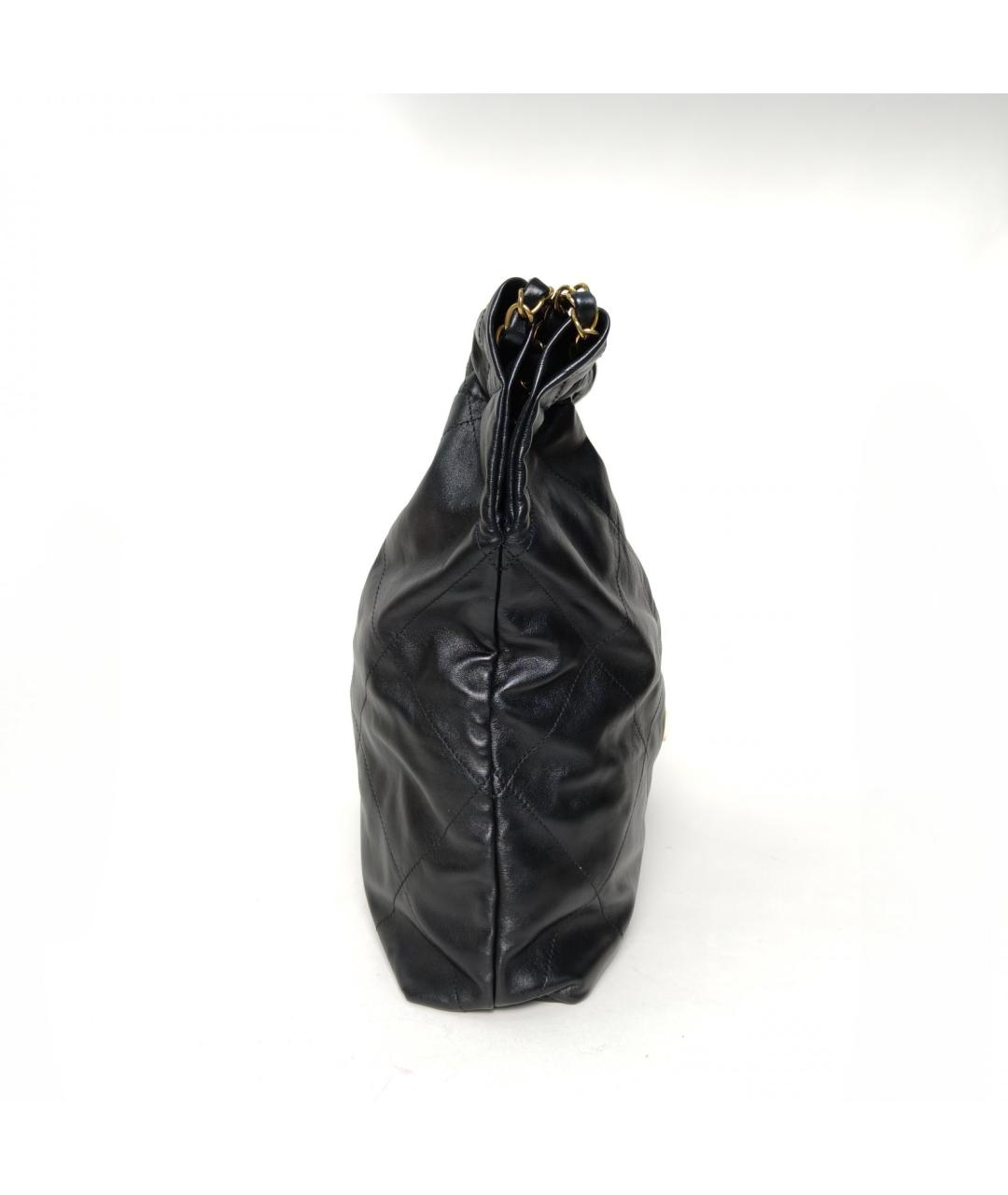 CHANEL Черная кожаная сумка тоут, фото 5