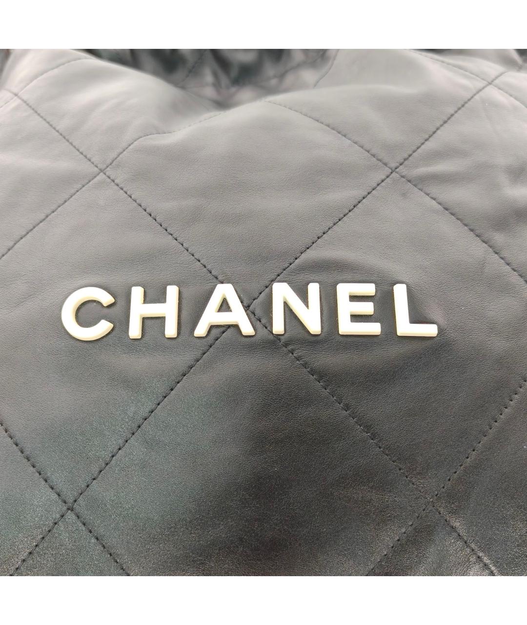 CHANEL Черная кожаная сумка тоут, фото 7