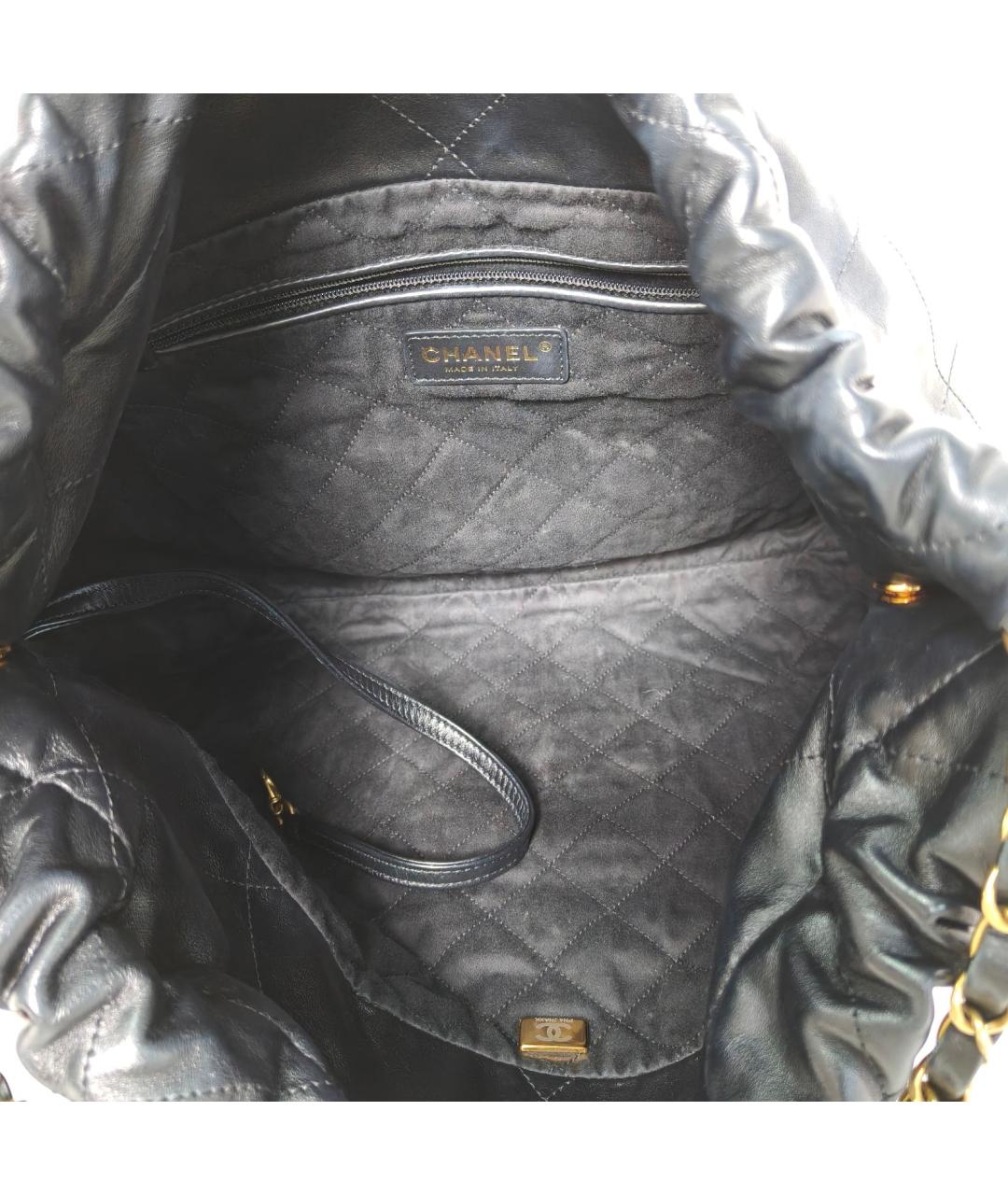 CHANEL Черная кожаная сумка тоут, фото 8