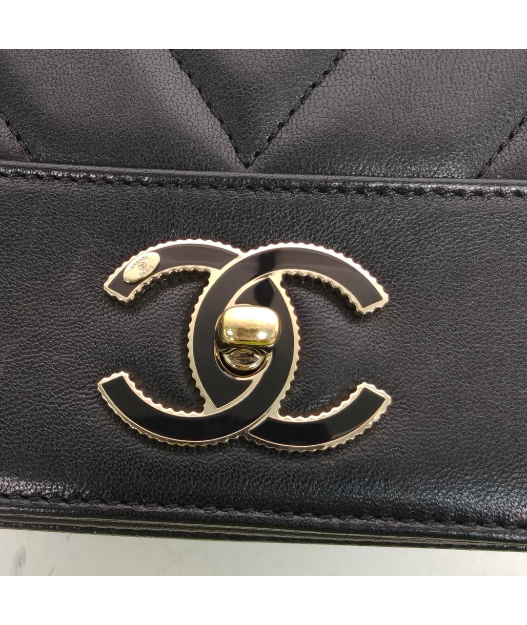CHANEL Черная кожаная сумка через плечо, фото 7
