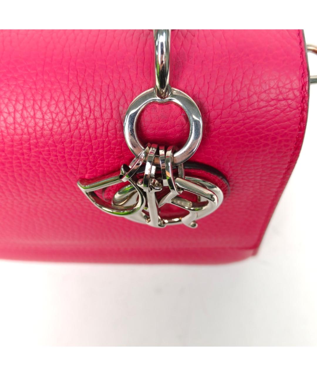 CHRISTIAN DIOR Розовая кожаная сумка через плечо, фото 6