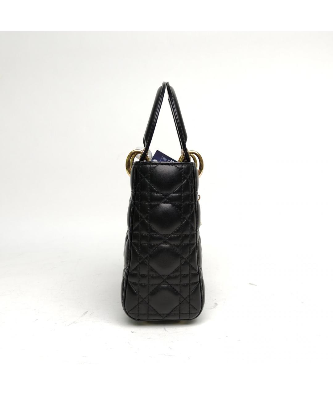 CHRISTIAN DIOR Черная кожаная сумка через плечо, фото 5