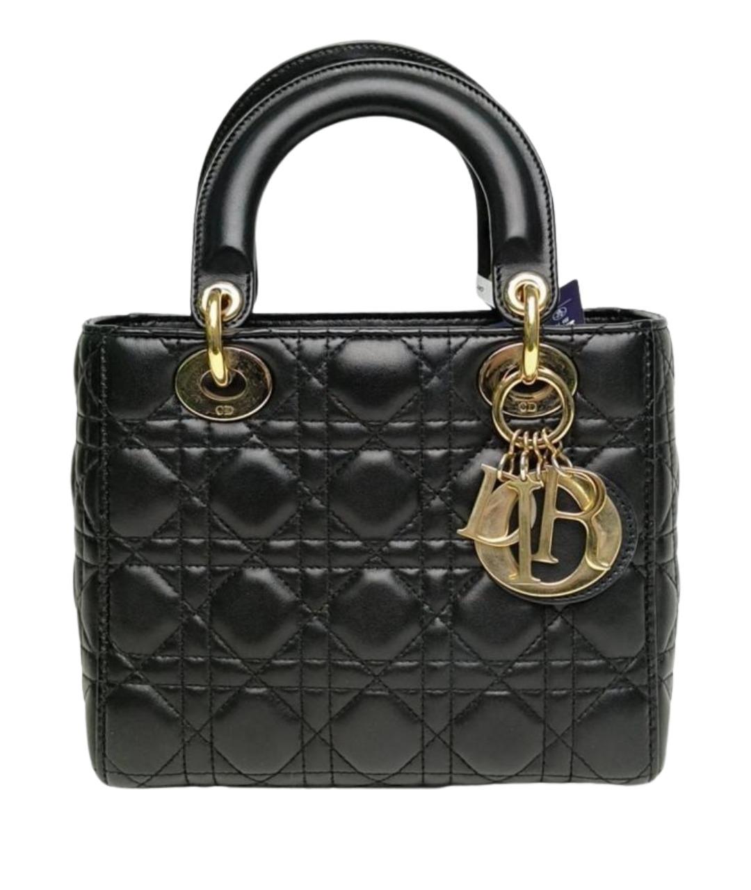 CHRISTIAN DIOR Черная кожаная сумка через плечо, фото 1