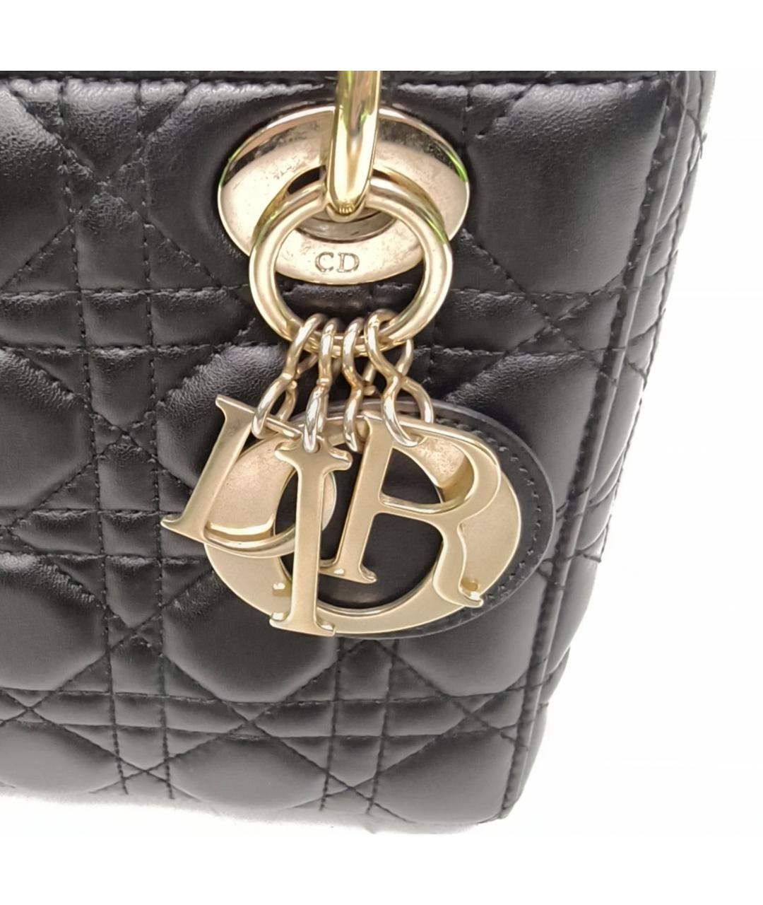CHRISTIAN DIOR Черная кожаная сумка через плечо, фото 6