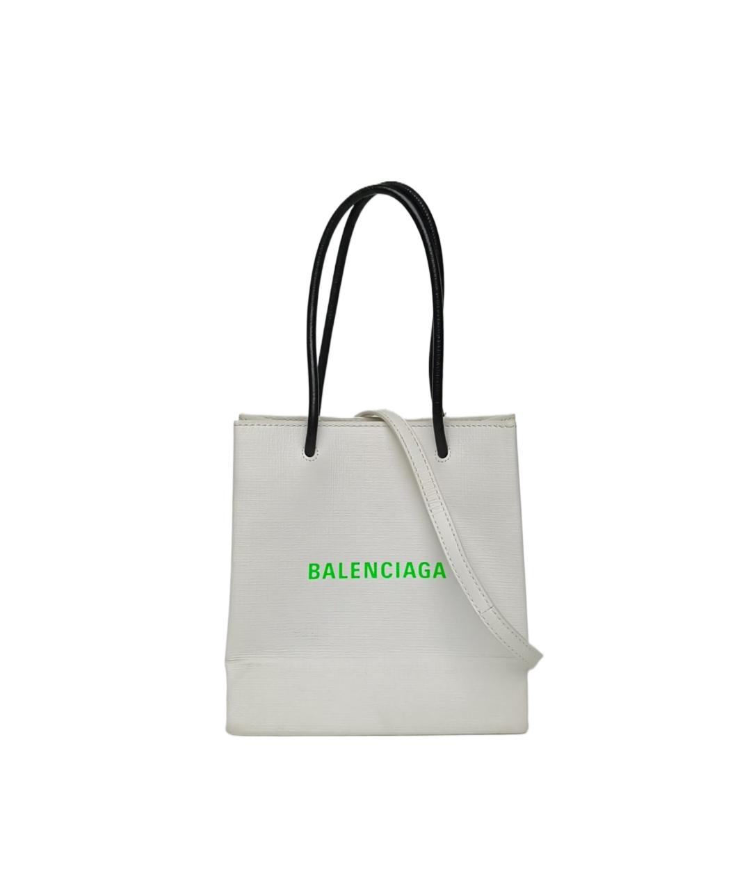 BALENCIAGA Белая кожаная сумка через плечо, фото 9