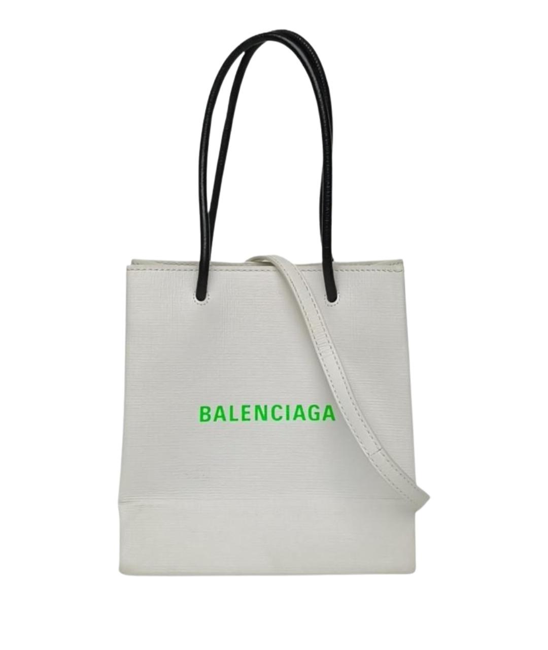 BALENCIAGA Белая кожаная сумка через плечо, фото 1