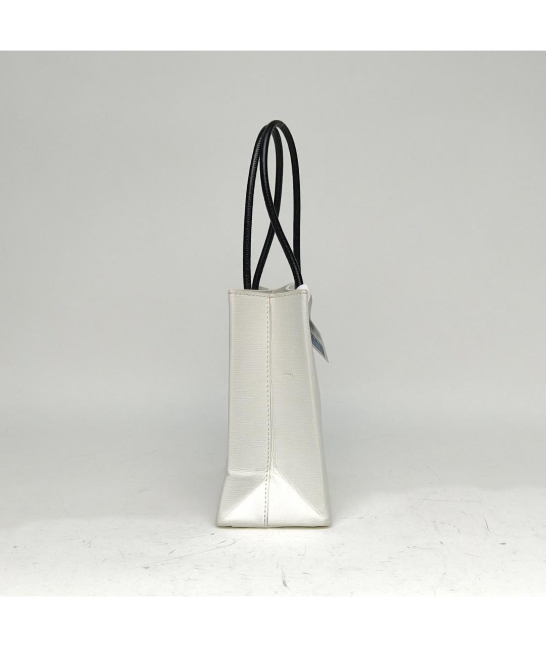 BALENCIAGA Белая кожаная сумка через плечо, фото 3