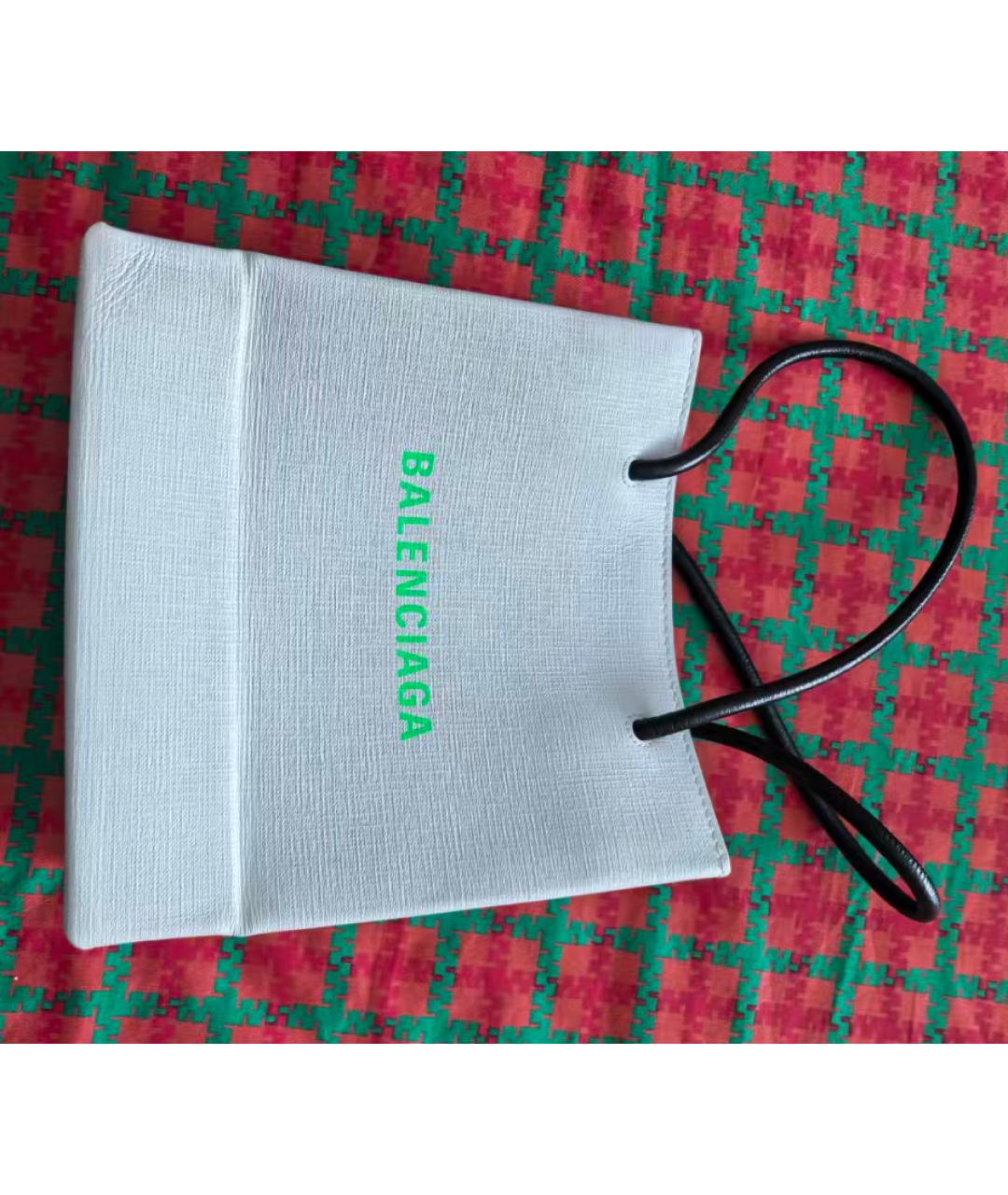 BALENCIAGA Белая кожаная сумка через плечо, фото 7