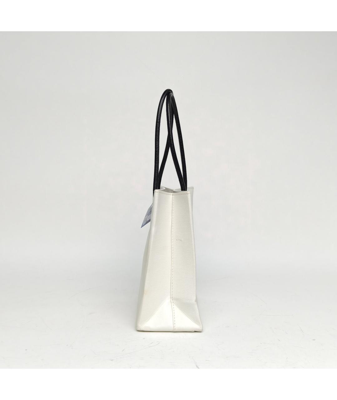 BALENCIAGA Белая кожаная сумка через плечо, фото 4
