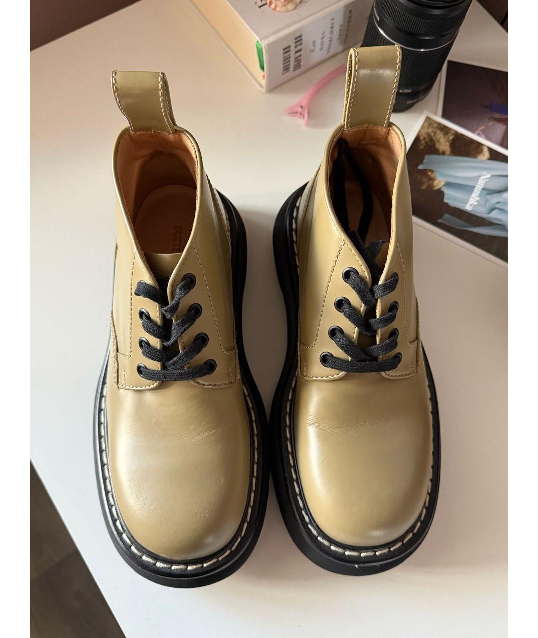 BOTTEGA VENETA Хаки кожаные ботинки, фото 2