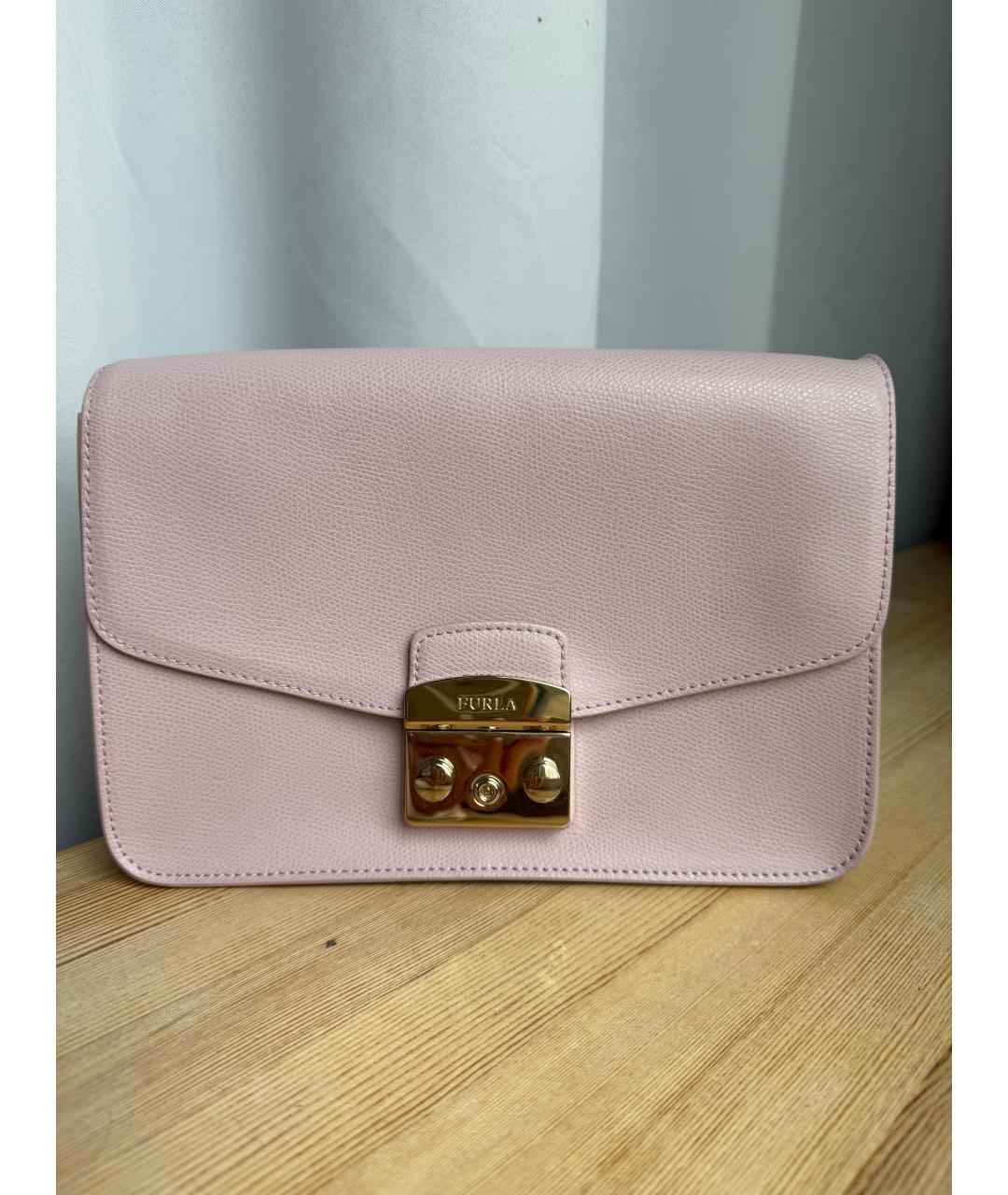 FURLA Розовая кожаная сумка через плечо, фото 7