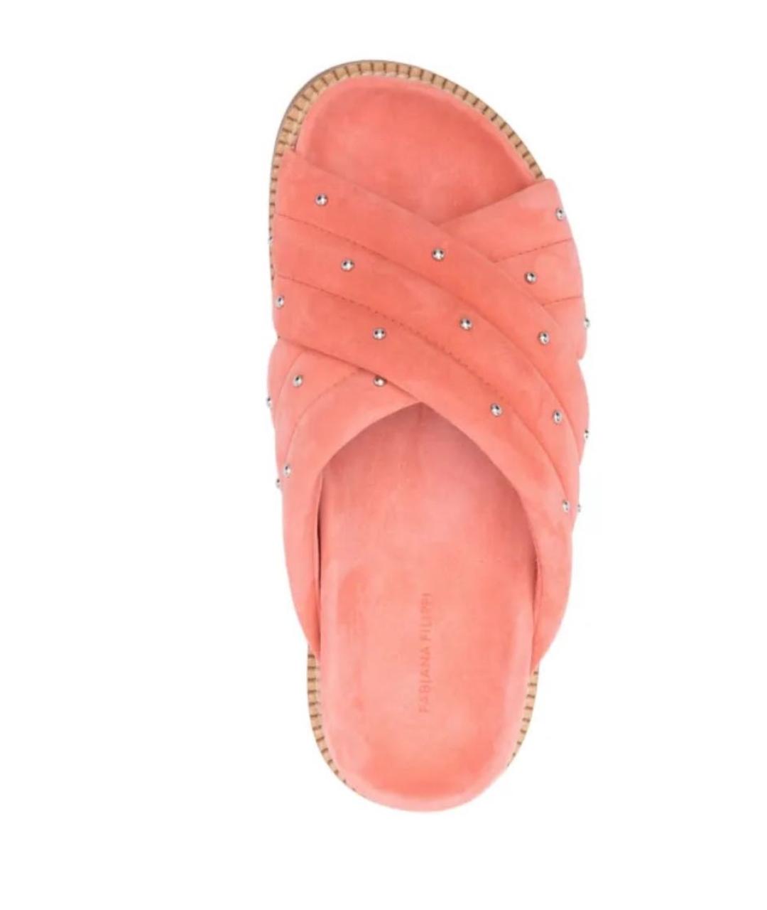 FABIANA FILIPPI Коралловые нубуковые шлепанцы, фото 8