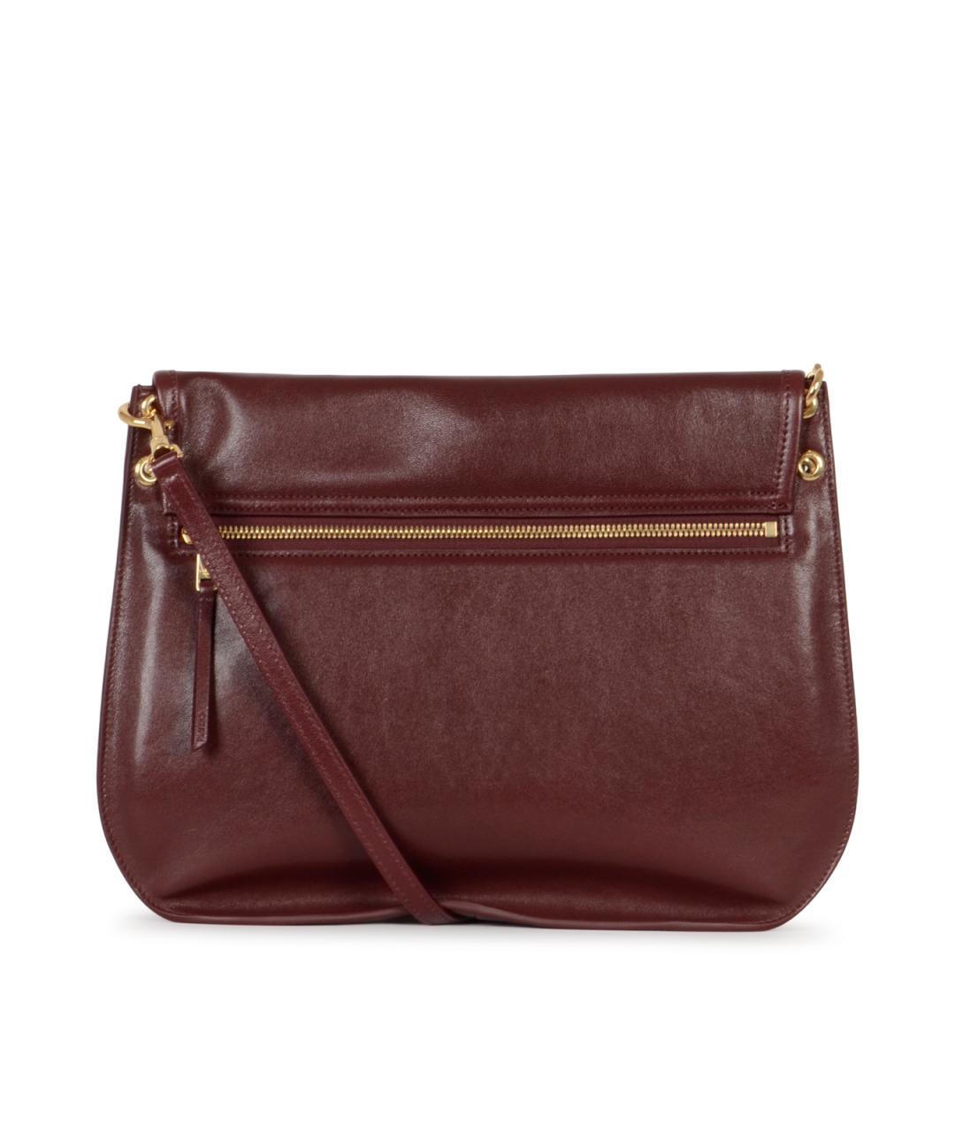 CELINE Бордовая кожаная сумка через плечо, фото 3