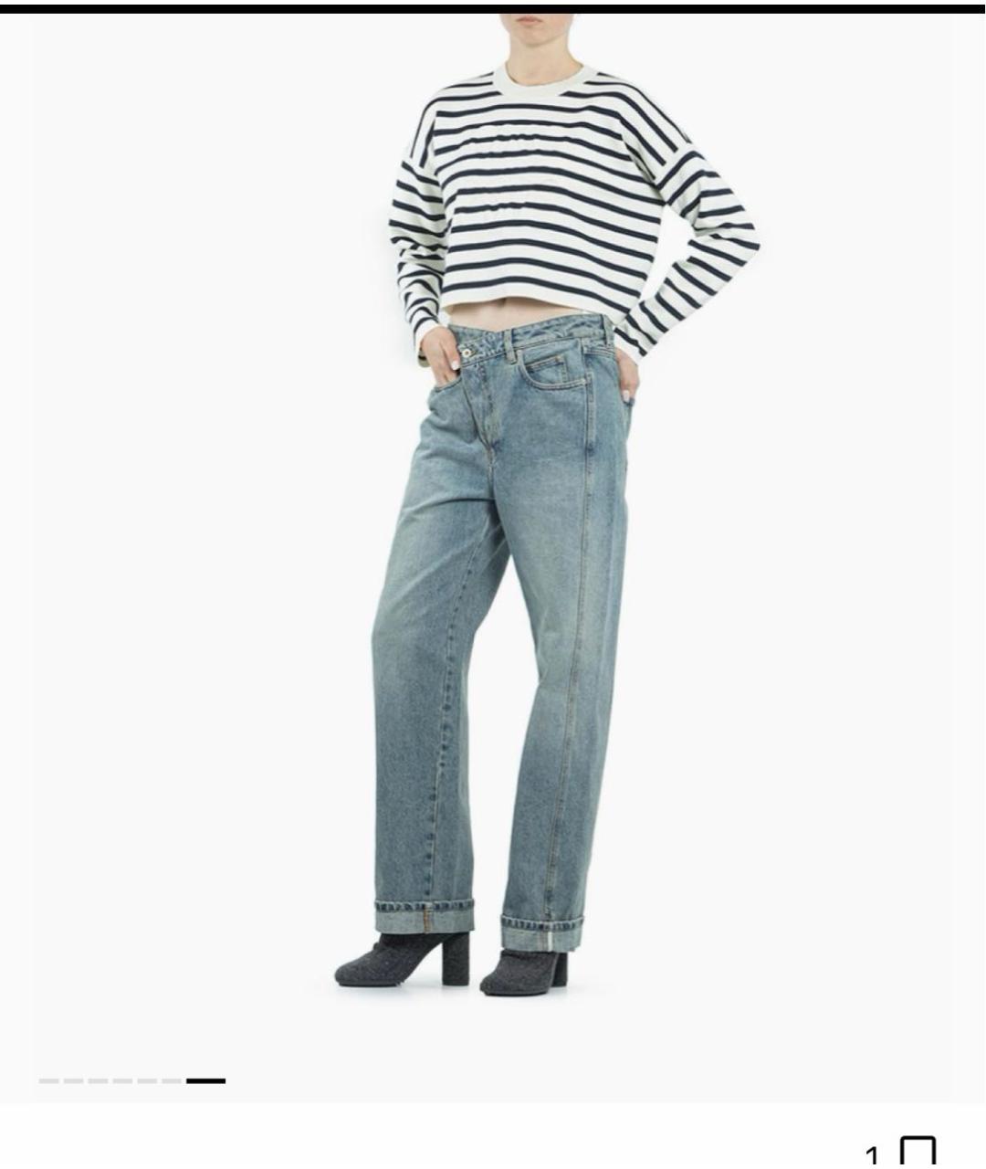 LOEWE Голубые хлопковые прямые джинсы, фото 2