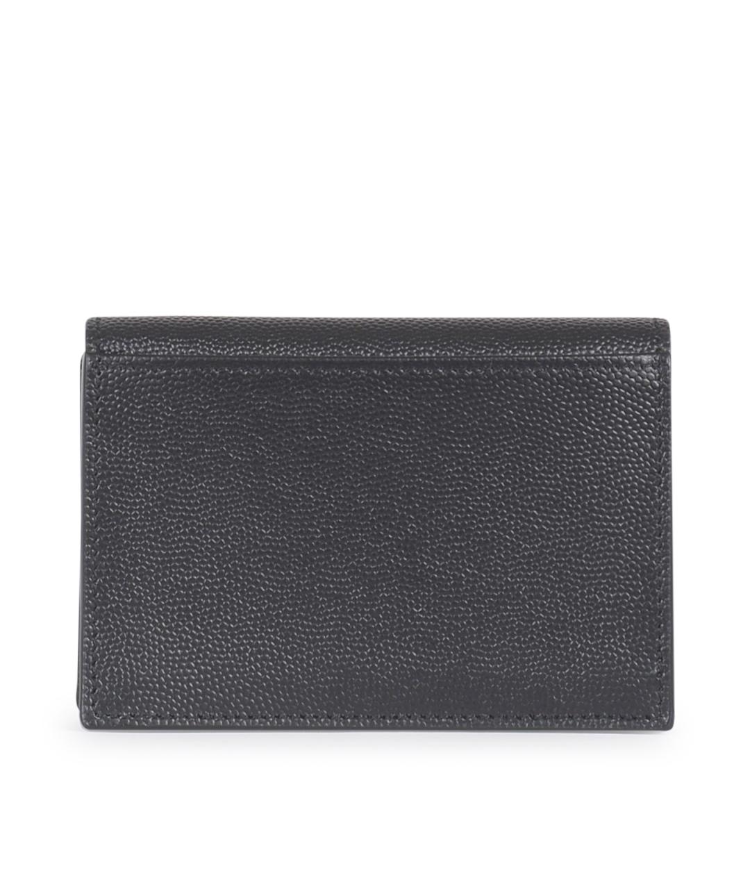 SAINT LAURENT Черный кожаный кардхолдер, фото 3