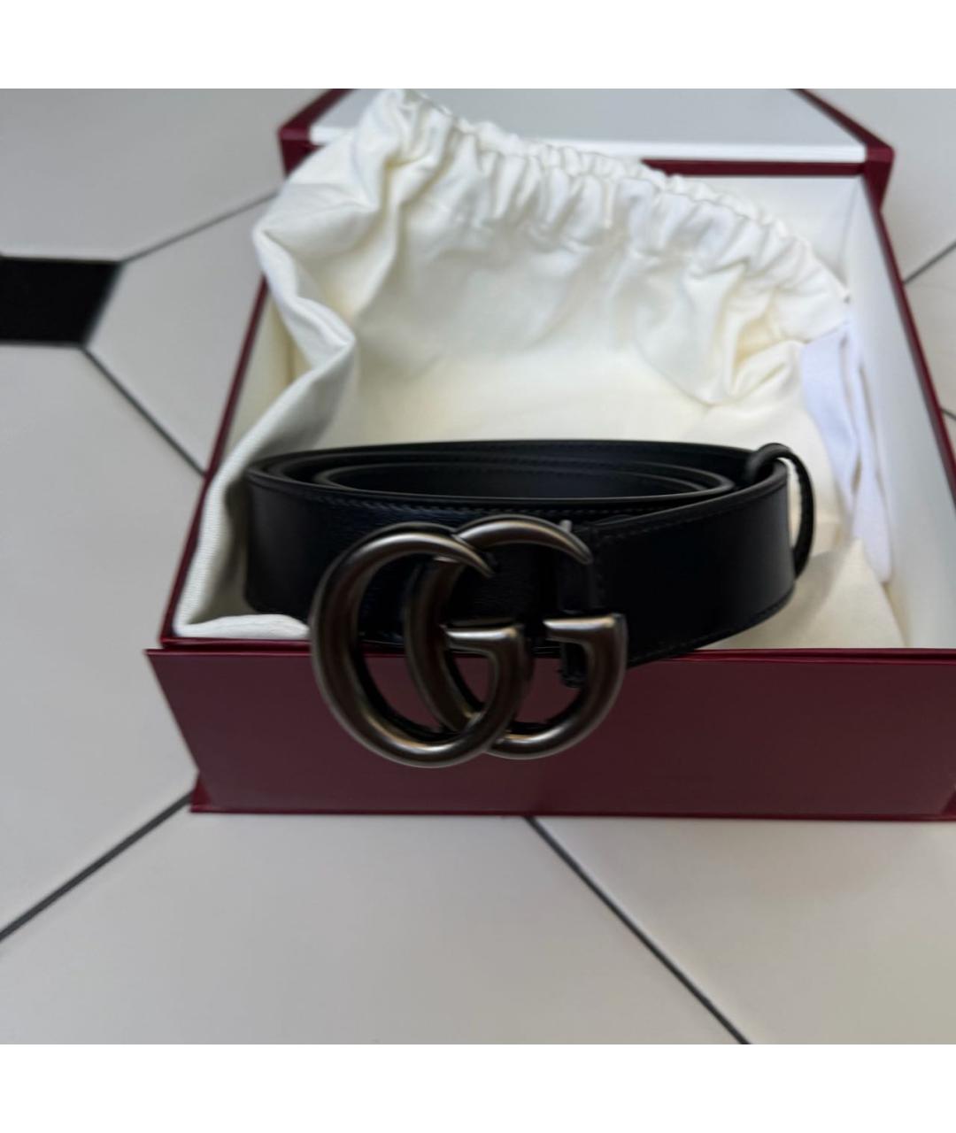 GUCCI Черный кожаный ремень, фото 5