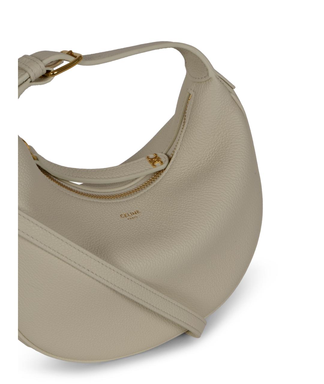 CELINE Бежевая кожаная сумка через плечо, фото 3