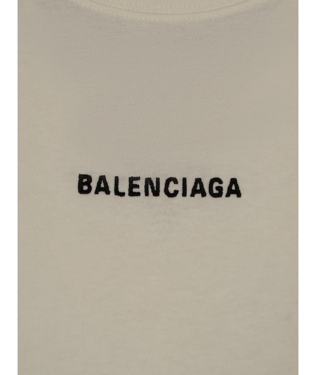 BALENCIAGA Бежевая хлопковая футболка, фото 3