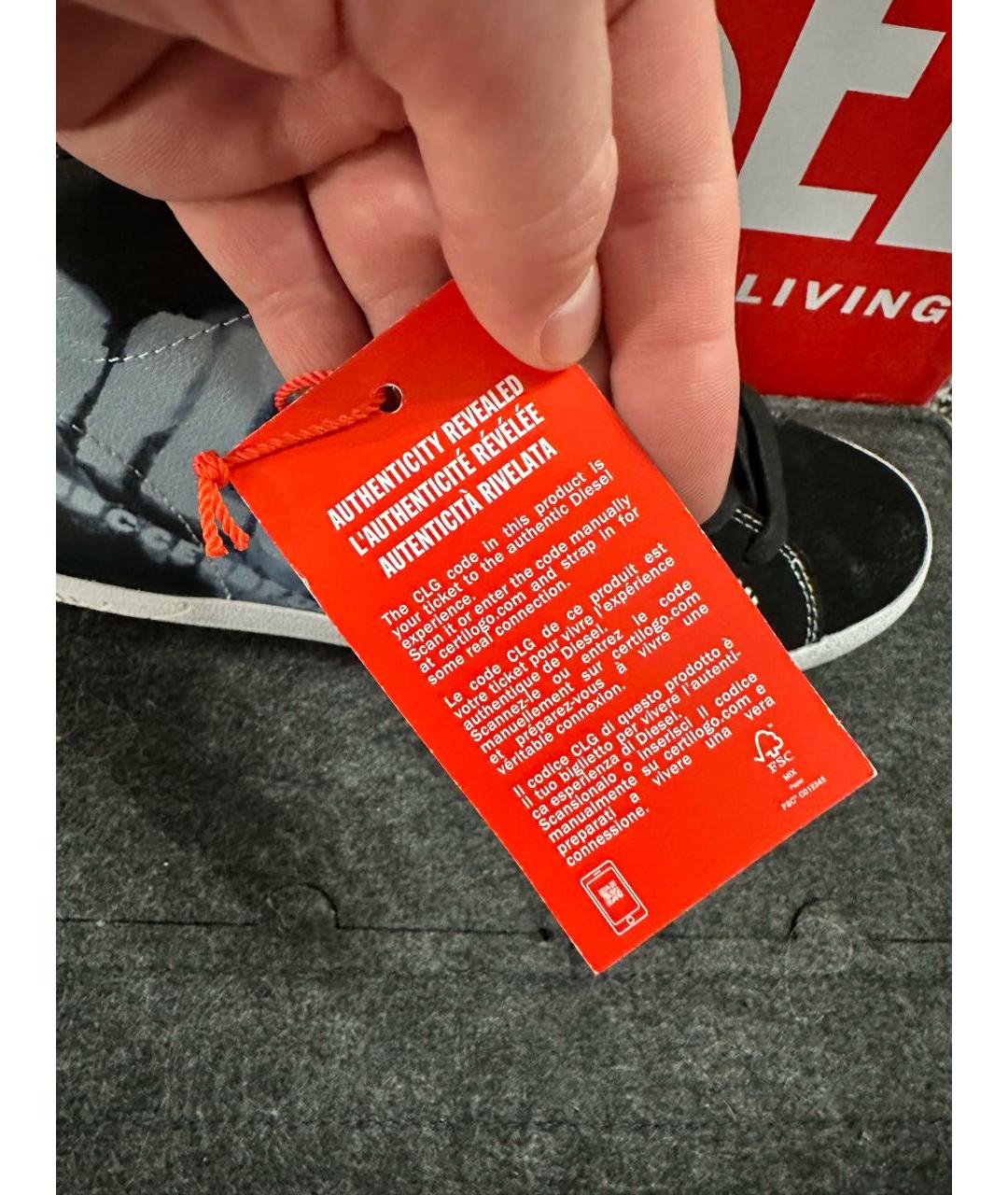 DIESEL Черные высокие кроссовки / кеды из искусственной кожи, фото 8