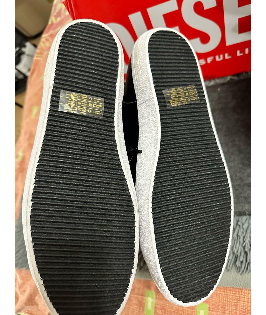 DIESEL Черные высокие кроссовки / кеды из искусственной кожи, фото 6