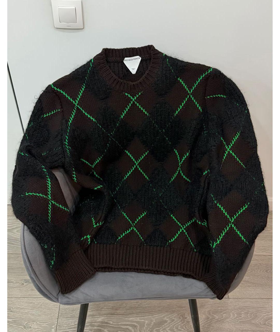 BOTTEGA VENETA Коричневый шерстяной джемпер / свитер, фото 2