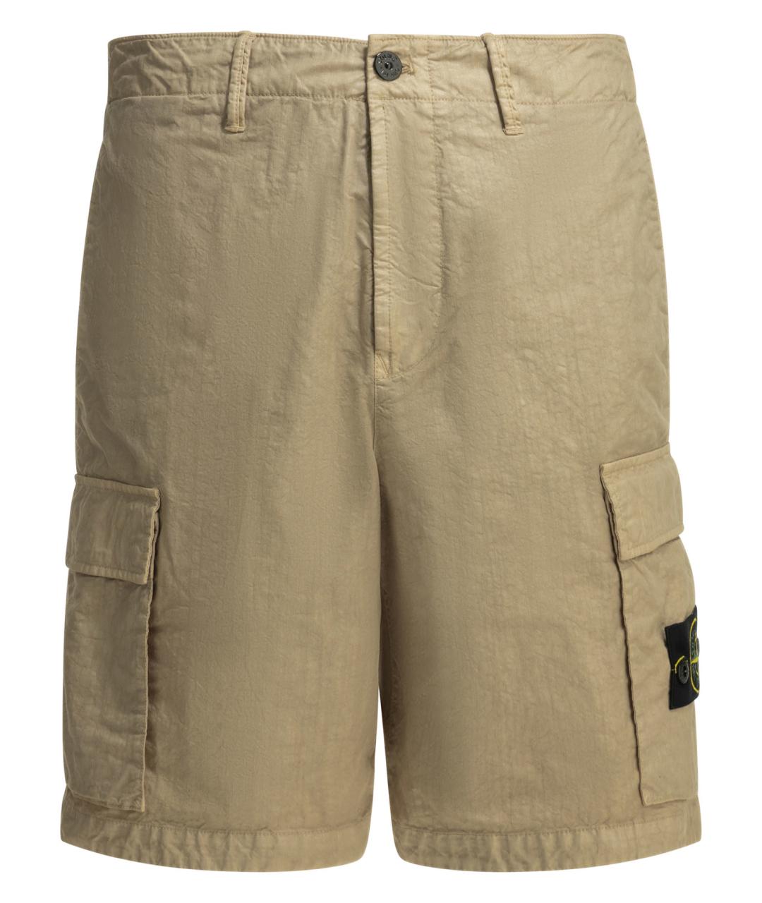 STONE ISLAND Бежевые полиамидовые шорты, фото 1